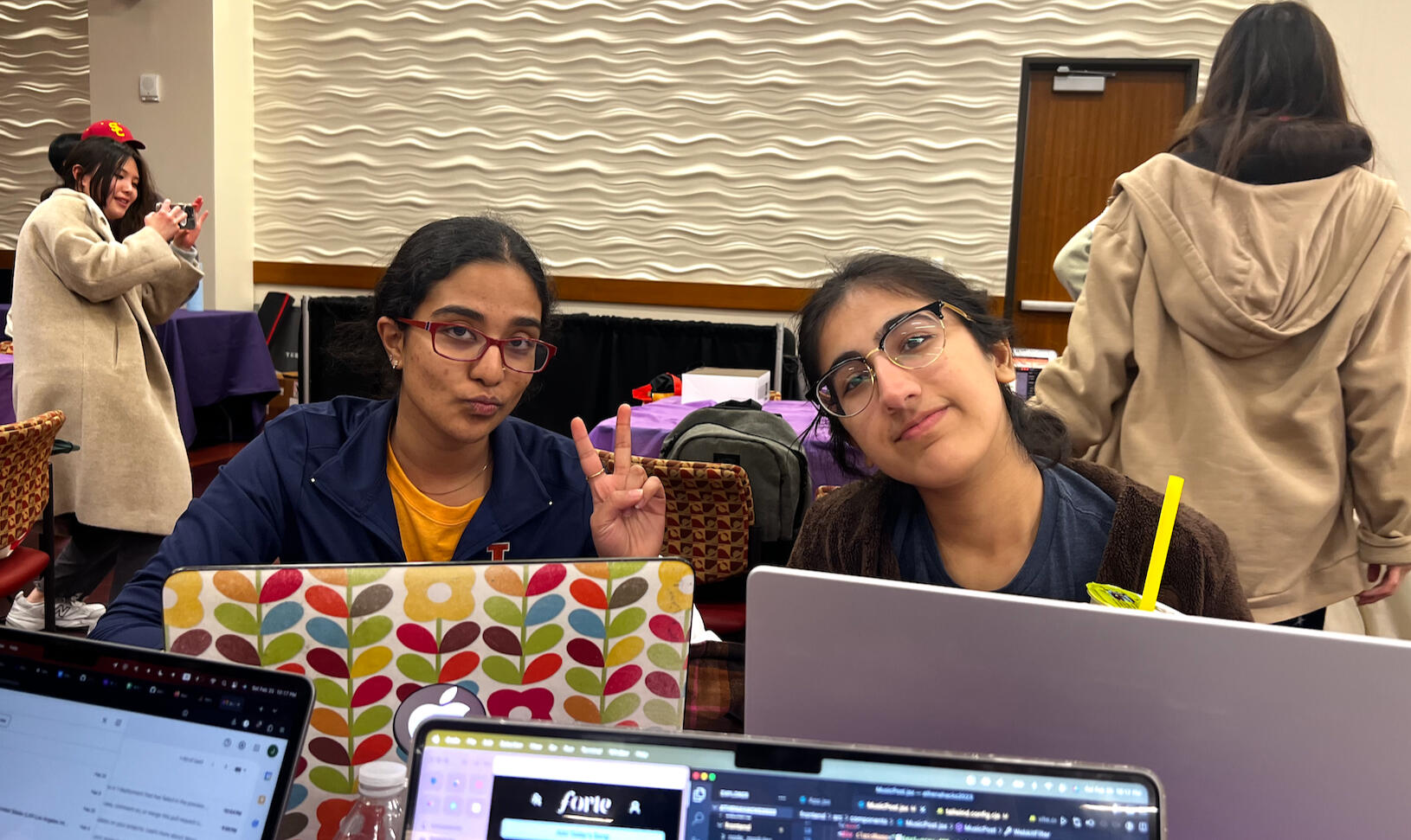 my teammates vasu and archna @athenahacks at usc, feb 2023